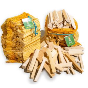 Legnetti Accendifuoco Misti Faggio/Abete in Sacchetto Raschel 3,5 kg – Economici, Pratici e Ideali per Camino, Stufa, Forno e Barbecue. Confezioni da 3,5 a 420 kg.