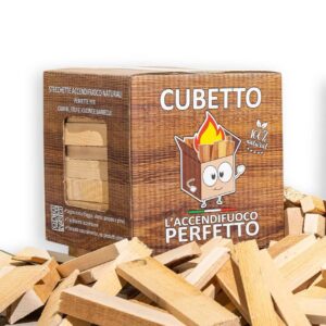 CUBETTO FEMIRO – Legnetti Accendifuoco Faggio/Abete – Scatola 4 kg – SU BANCALE