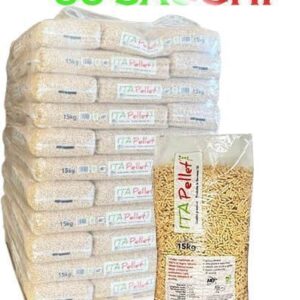 Pellet ITAPELLET Abete ENplus A1 – Bancale da 66 Sacchi da 15 kg – Alta Resa & Basse Ceneri